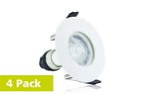 Integral Evofire 70mm cut-out IP65 Fire Rated Downlight with GU10 Holder - 4 pack
