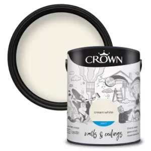 Crown Breatheasy Cream White - Matt Emulsion Paint - 5L