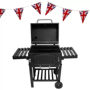 Monster Shop - xl bbq Smoker Charcoal Barbecue Grill Portable Stainless Steel - Black