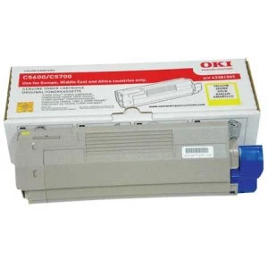 OKI 43381905 Yellow Laser Toner Ink Cartridge