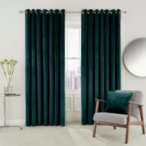 Helena Springfield Escala Velvet Curtains - Teal - 66x72, Matte