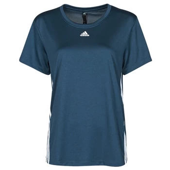 adidas 3 STRIPE TEE womens T shirt in Blue - Sizes S,M,L,XS,XXS