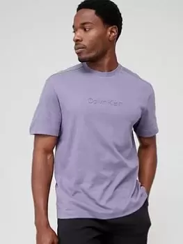 Calvin Klein Comfort Debossed Logo T-Shirt - Purple, Size XL, Men