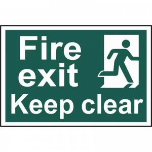 Scan Fire Exit Keep Clear Sign 300mm 200mm Standard