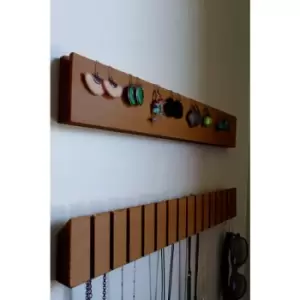 Bijoox Handmade Solid Wood Jewelry Stand, Accessories Holder, Minimalist Wood Organizer Wall Mountable Shelf - Medium - Medium - Decorotika