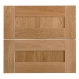 Cooke Lewis Chesterton Solid Oak Tower drawer front W600mm Set of 2