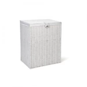 ARPAN Laundry Basket WB-9358-LWT Plastic White 58.5cm With Removable Lid L 85