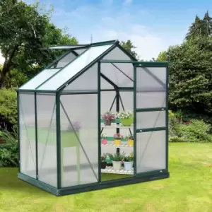 Alfresco 6 x 4ft Walk-In Polycarbonate Greenhouse, Green
