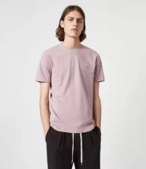 AllSaints Mens Brace Crew T-Shirt, Uluru Pink, Size: M