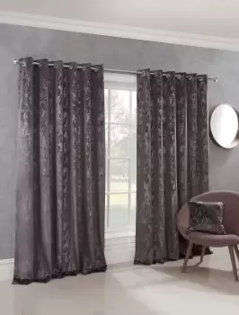 Sundour Malmo Curtains, 168 x 183cm, Charcoal