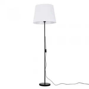 Charlie Black Floor Lamp with XL White Aspen Shade