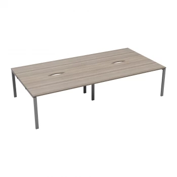CB 4 Person Bench 1200 x 800 - Grey Oak Top and Silver Legs