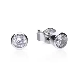 Diamonfire Silver Zirconia 0.5ct Solitaire Bezel Set Earrings