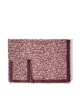Katie Loxton Outline Heart Scarf- Pink/Plum