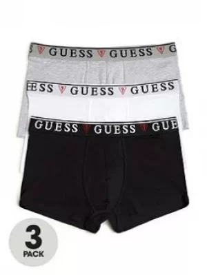 Guess Jeans Three Pack Trunk, Black/White/Grey, Size 2XL, Men
