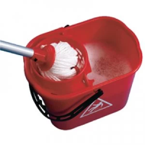 Contico 2Work Red Plastic Mop Bucket With Wringer 15 Litre 102946RD