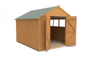 Forest Garden 10 x 8ft Apex Shiplap Dip Treated Double Door Shed with Assembly
