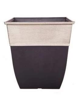 Hendriks Tall Square 17" Champagne Top Planter