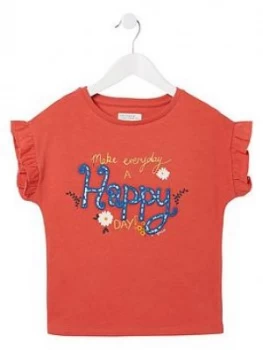 Fat Face Girls Make Everyday Happy Graphic T-Shirt - Red, Size Age: 5-6 Years, Women
