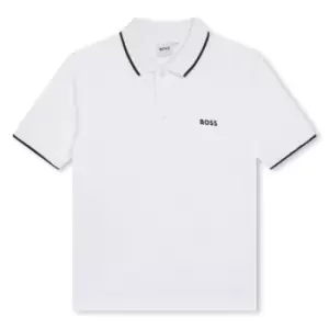 Boss Small Logo Polo Junior Boys - White