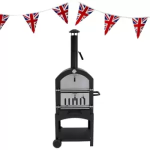 Outdoor Pizza Oven Portable Charcoal bbq Smoker Pizza Maker - Black
