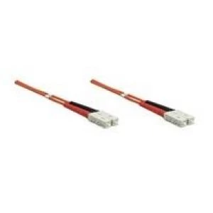 Intellinet Fibre Optic Patch Cable Duplex Multimode SC/SC 50/125 m OM2 2m LSZH Orange Fiber Lifetime Warranty