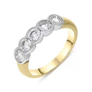 18ct Yellow Gold 1.04ct Diamond Bezel Set Wedding Half Eternity Ring