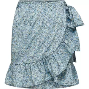 Only Print Wrap Skirt - Blue