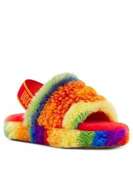 UGG Fluff Yeah Slide Cali Collage - Multi, Size 12 Younger