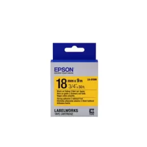 Epson Label Cartridge Strong Adhesive LK-5YBW Black/Yellow 18mm (9m)