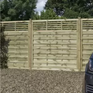 Rowlinson Langham Fence Panel 6' x 5' - 150cm (h) x 180cm (w) x 4cm (d) (3 Pack) in Natural Timber