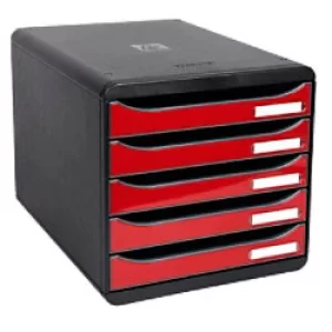 Exacompta Big Box Plus Iderama, Black/Glossy Red Carmin, Pack of 1
