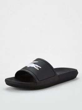 Lacoste Croco Sliders - Black, Size 6, Men