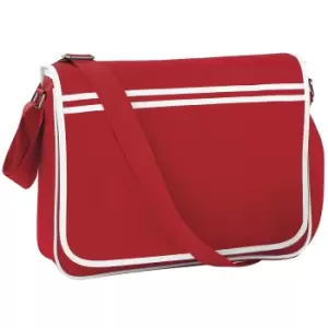 Bagbase Retro Adjustable Messenger Bag (12 Litres) (One Size) (Classic Red/White)
