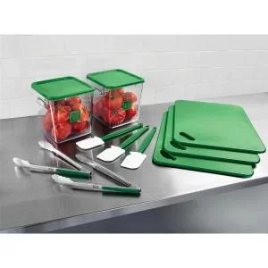 Rubbermaid Food Service Kit 12 Piece Colour-coded Green 142621