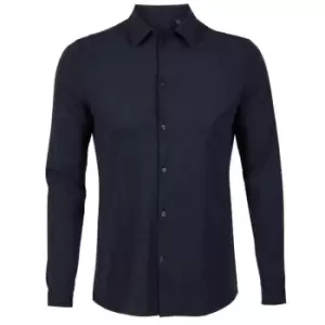 NEOBLU Mens Balthazar Jersey Long-Sleeved Shirt (S) (Night Blue)