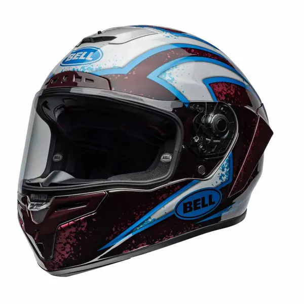 Bell Race Star DLX Flex Xenon Gloss Red Silver Full Face Helmet Size M