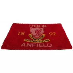 Liverpool FC This Is Anfield 1892 Door Mat (60cm x 40cm) (Red/Yellow/Black)