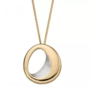 Sculped Organic In Polished Gold Platting Stain Finish Silver Pendant P4852