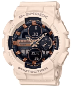 Casio G-Shock |Unisex Sports Pale Pink Resin Strap Black Watch