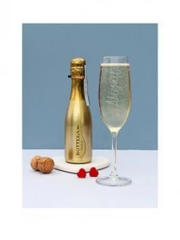 Personalised Champagne Glass with 200ml Bottega Prosecco, Gold, Women
