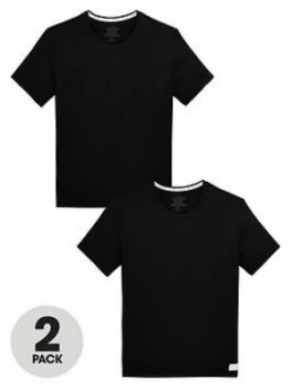 Calvin Klein 2 Pack of Slim Fit T-Shirts - Black, Size L, Men