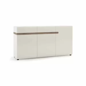 Chelsea Living 3 Door Sideboard with 2 Drawers, White Gloss