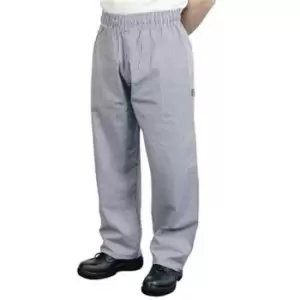 BonChef Check Baggy Mens Chef Trousers (XL) (Black/White) - Black/White