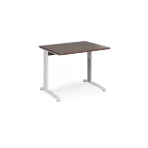 Office Desk Wheelchair Friendly Rectangular Desk 1000mm Walnut Tops With White Frames TR10