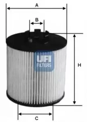 2501200 UFI Oil Filter Oil Cartridge