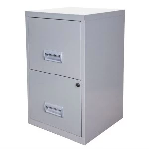 Pierre Henry 2-Drawer Lockable Filing Cabinet - Silver