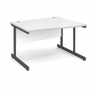 Contract 25 Right Hand Wave Desk 1200mm - Graphite Cantilever Frame w