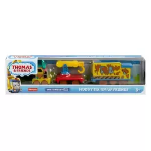 Fisher-Price Thomas & Friends Fix 'Em Up Friends Motorized Vehicle Set With Toy Train Engine And Crane For Kids Ages 3 Years And Up