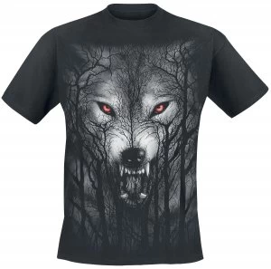 Spiral Forest Wolf T-Shirt black